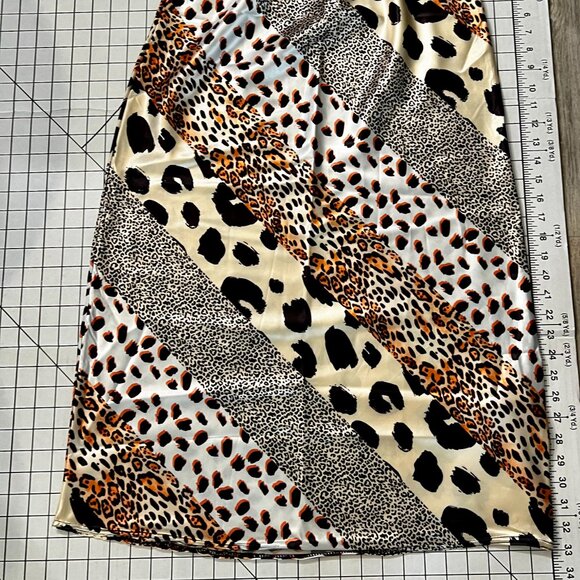 Animal Print Satin Midi Skirt - Picture 4 of 5
